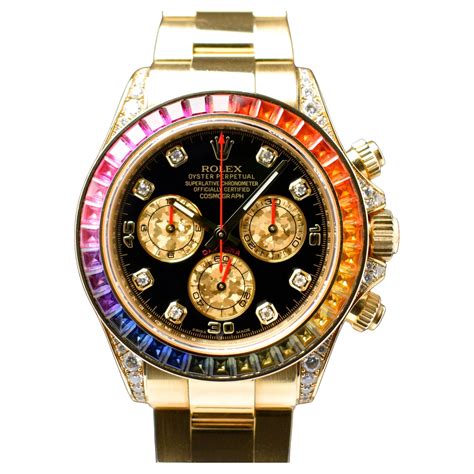 rolex daytona rainbow yellow gold.